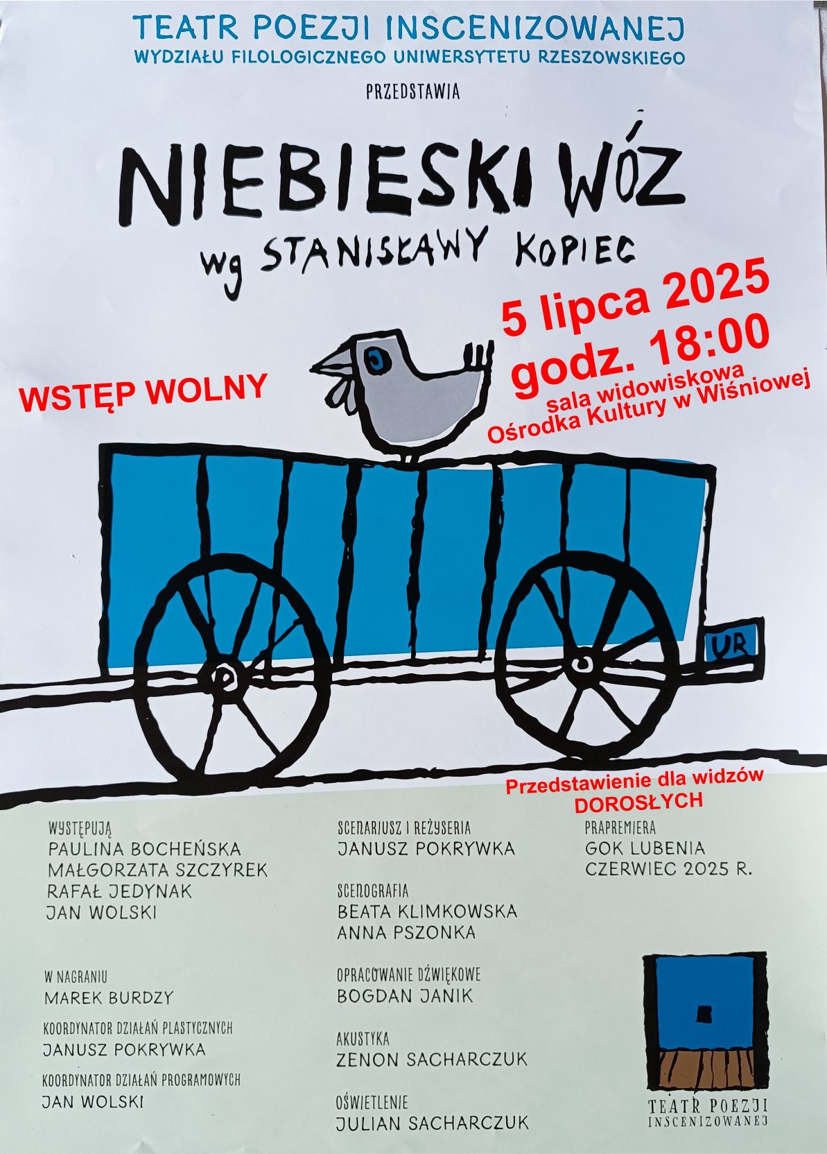 Przedstawienie teatralne „NIEBIESKI WÓZ”