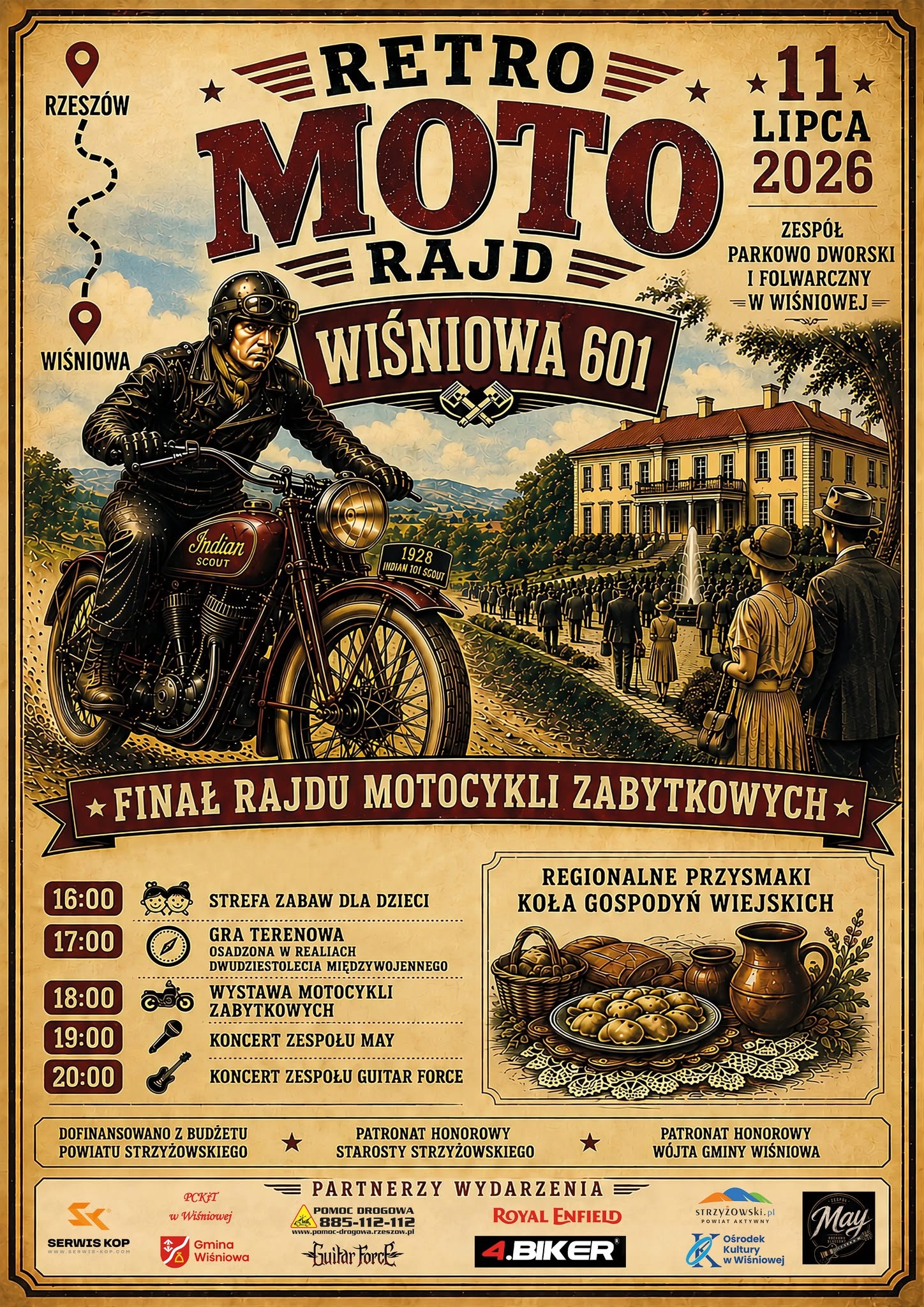 „Retro Moto Rajd Wiśniowa 601”