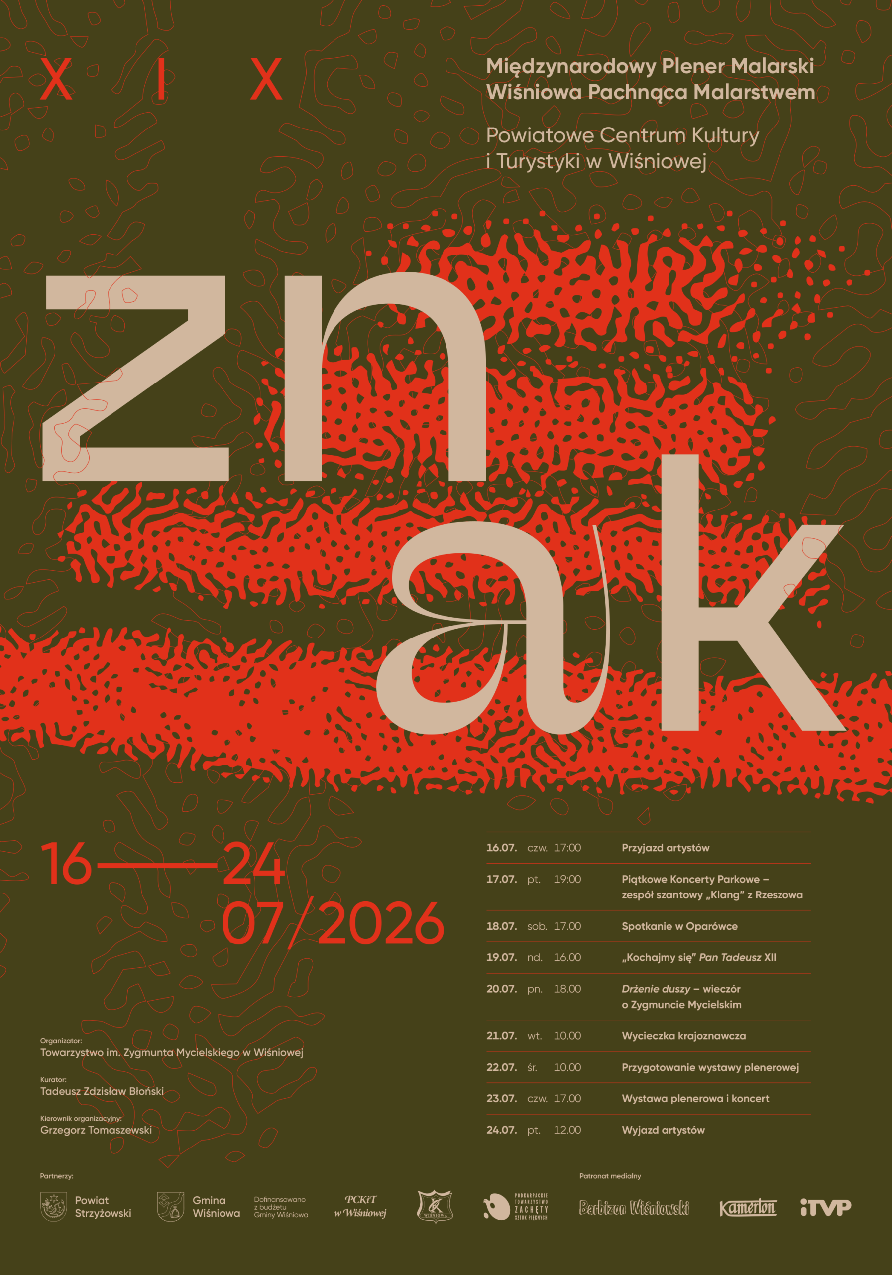 XIX Międzynarodowy Plener Malarski „Wiśniowa Pachnąca Malarstwem 2026” – ZNAK
