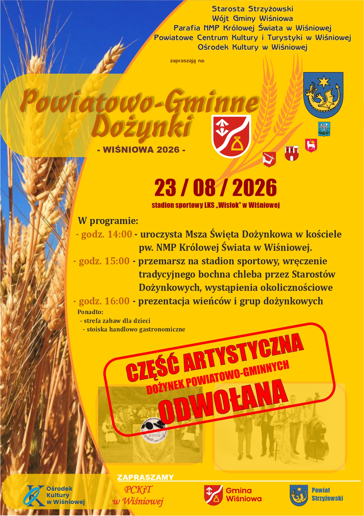 Powiatowo-Gminne Dożynki – Wiśniowa 2026